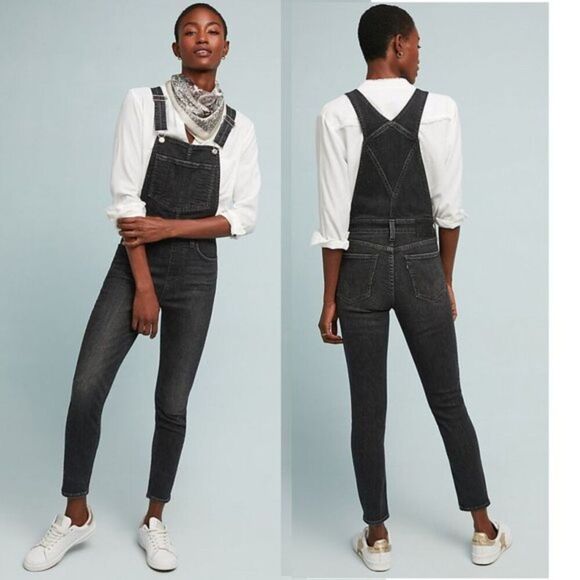 Black Anthropologie Levi's Skinny Denim Overalls (NWT) - Picture 5 of 5